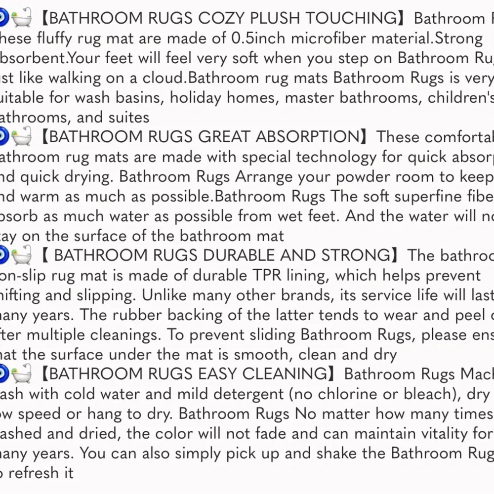 Bathroom Rugs Mat,White Flower Bath Rugs FluffySoft Superfine Fiber Rugs NonSlip
